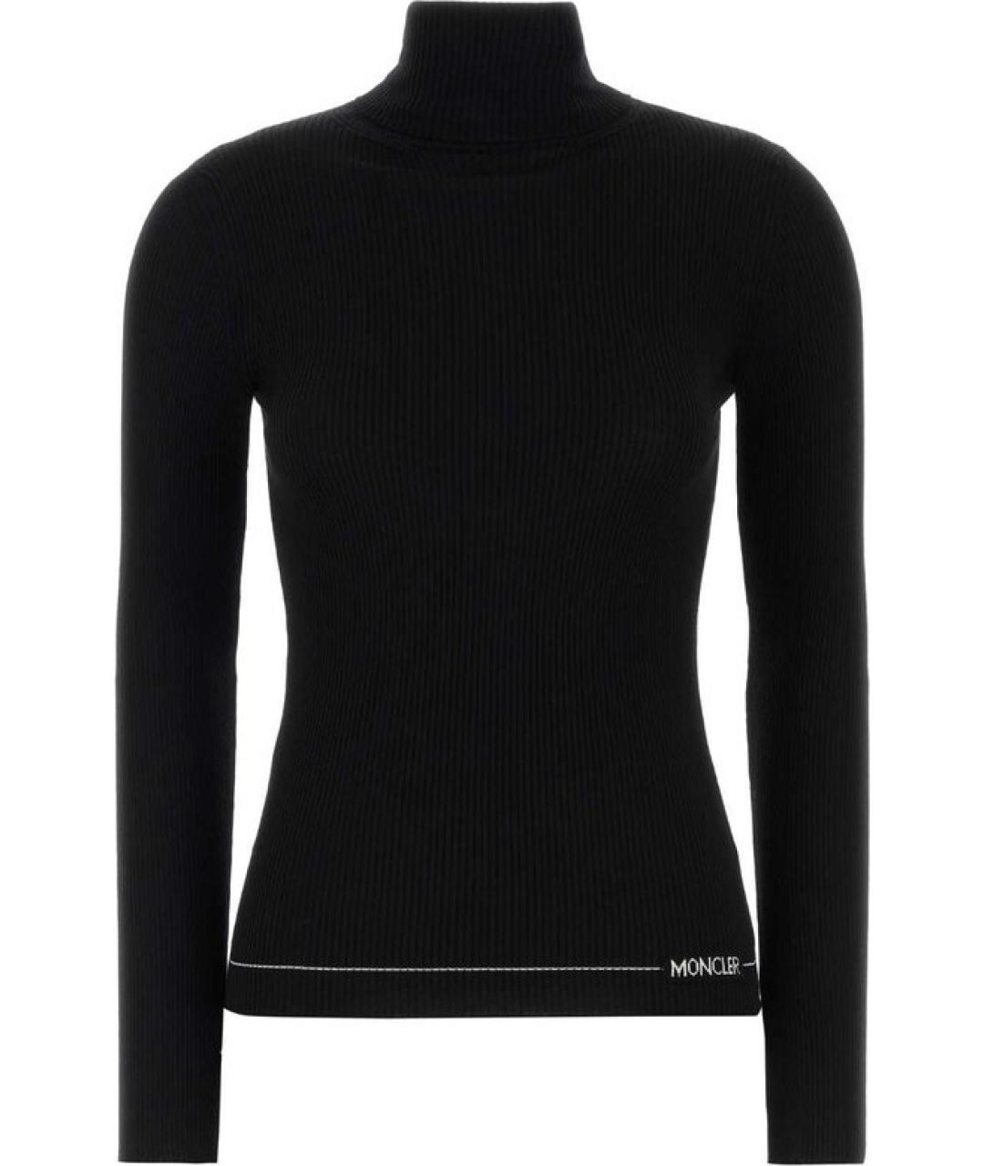 MONCLER Черный шерстяной джемпер / свитер, фото 1