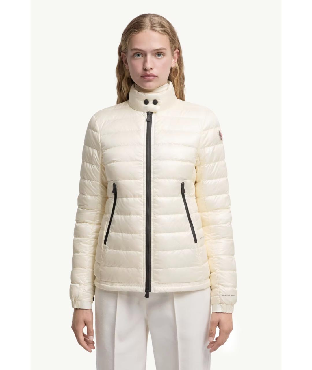 MONCLER GRENOBLE Бежевый полиамидовый пуховик, фото 2