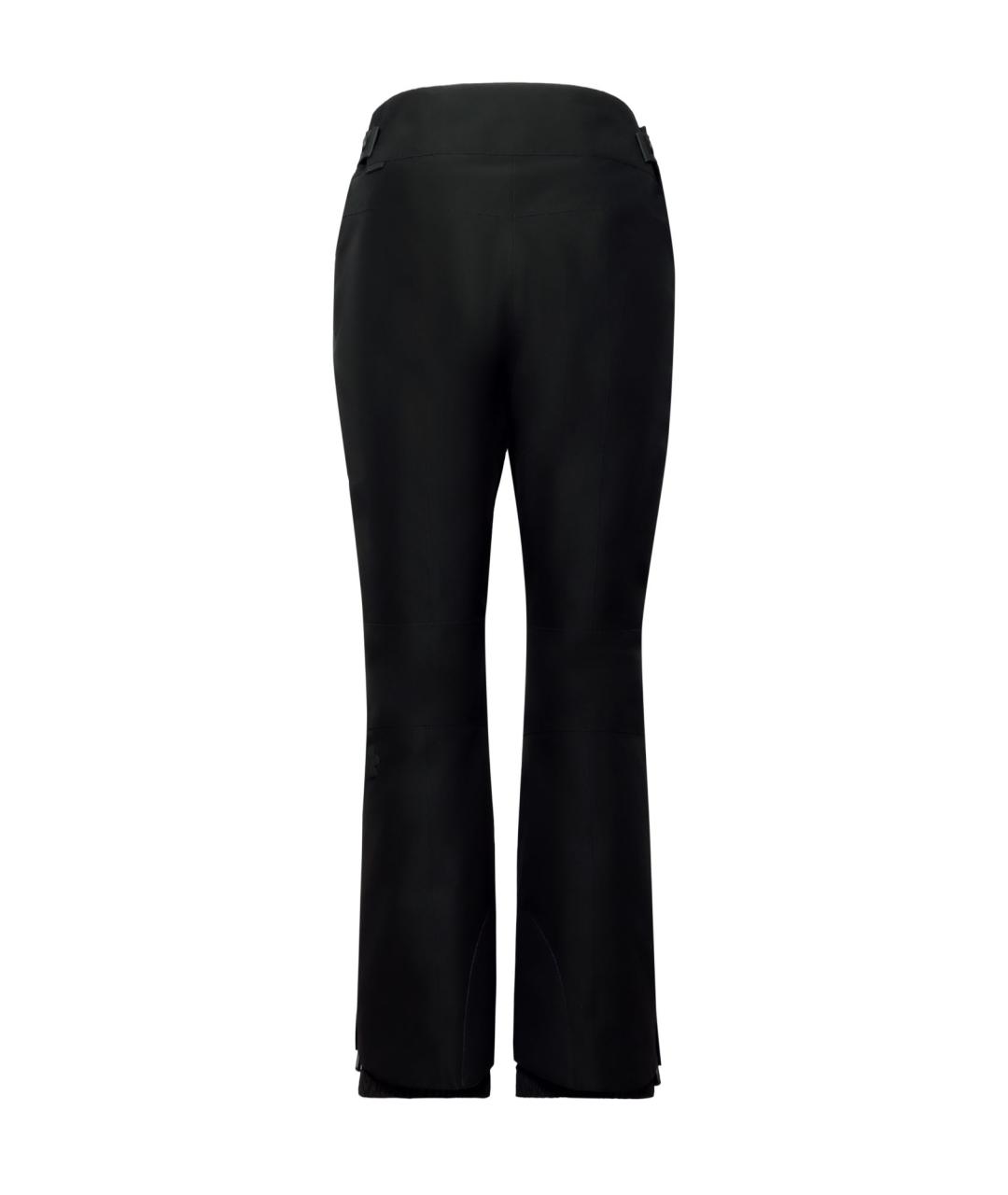 MONCLER Черные полиэстеровые прямые брюки, фото 2