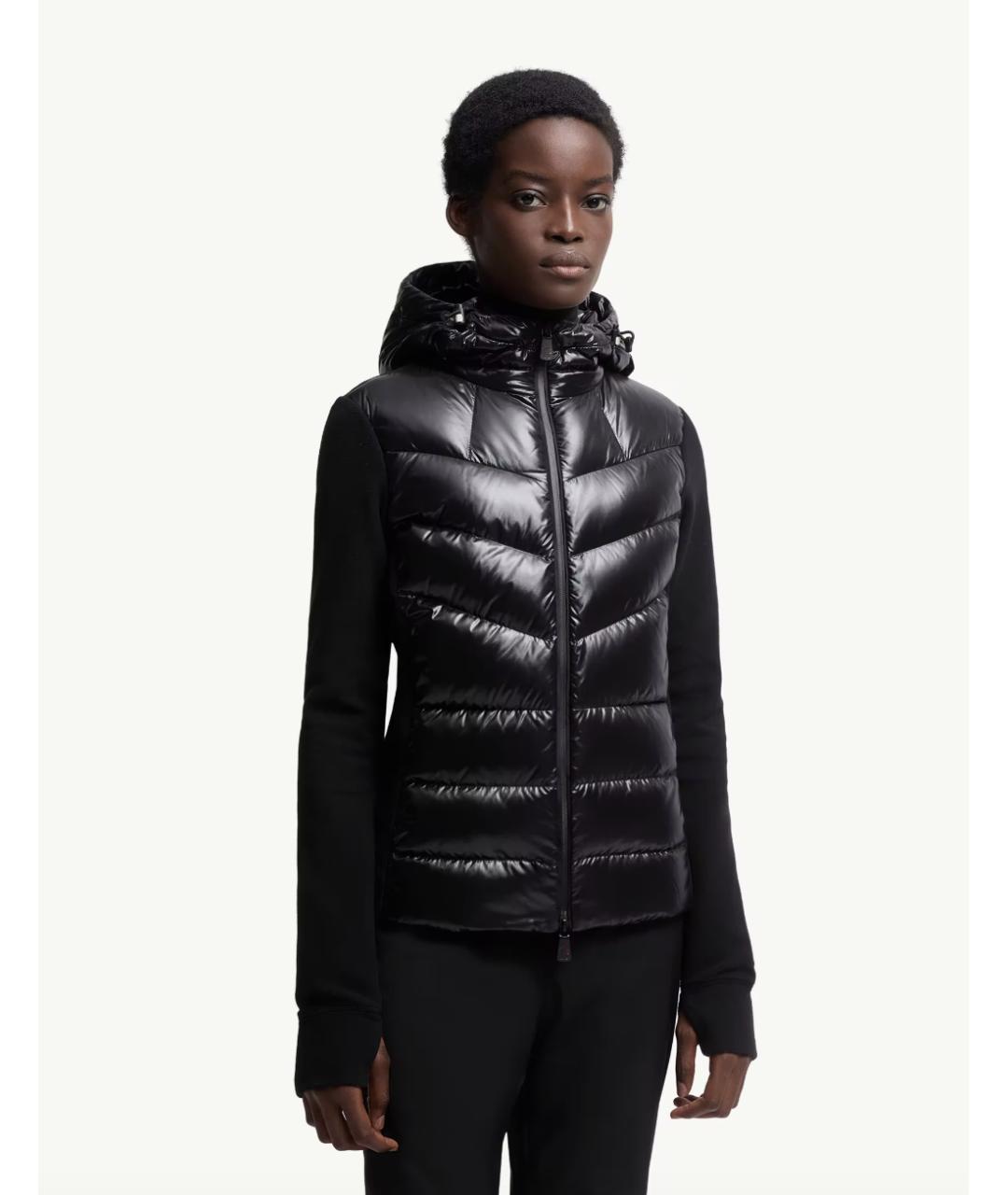 MONCLER Черная полиэстеровая куртка, фото 2