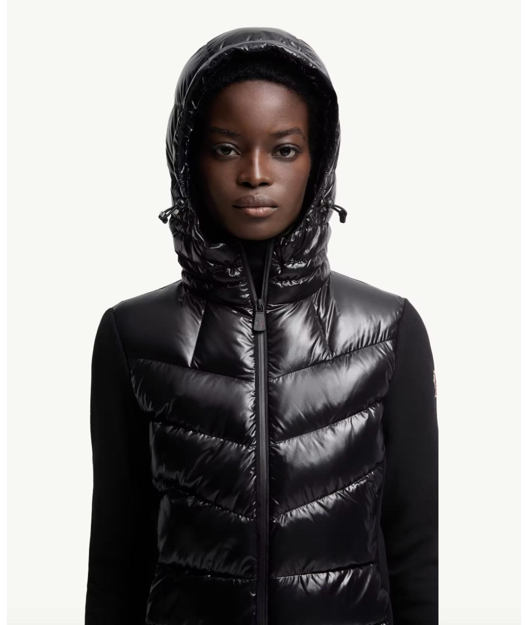 MONCLER Черная полиэстеровая куртка, фото 4