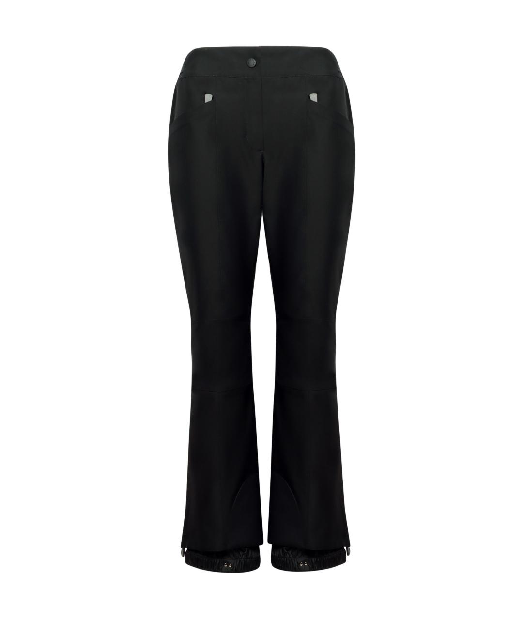 MONCLER Черные полиэстеровые прямые брюки, фото 1