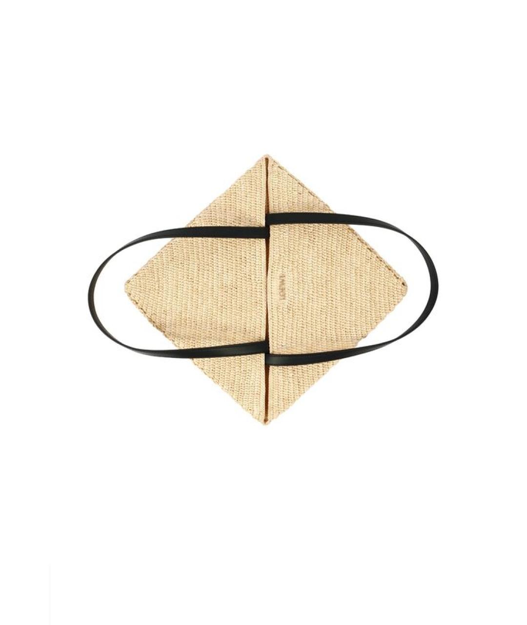 LOEWE Бежевая пелетеная сумка тоут, фото 3