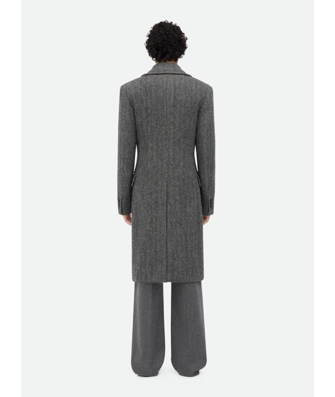 BOTTEGA VENETA Серое шерстяное пальто, фото 5