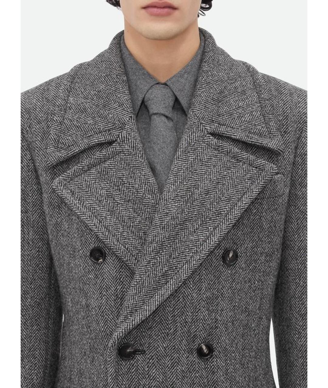 BOTTEGA VENETA Серое шерстяное пальто, фото 2