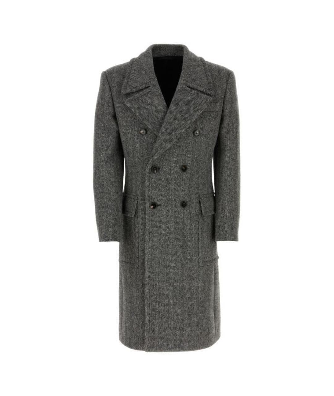 BOTTEGA VENETA Серое шерстяное пальто, фото 1