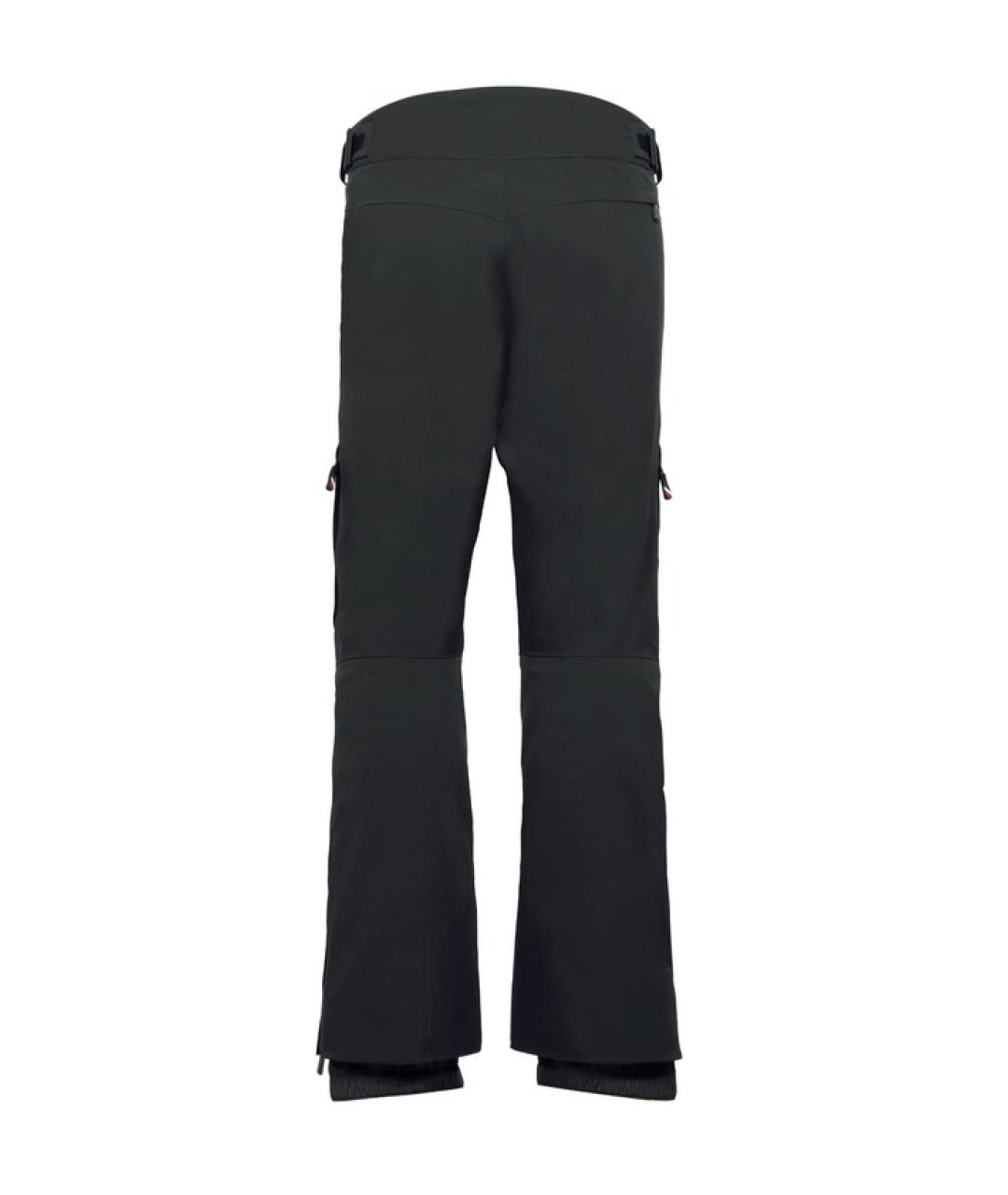 MONCLER Черные полиамидовые повседневные брюки, фото 2