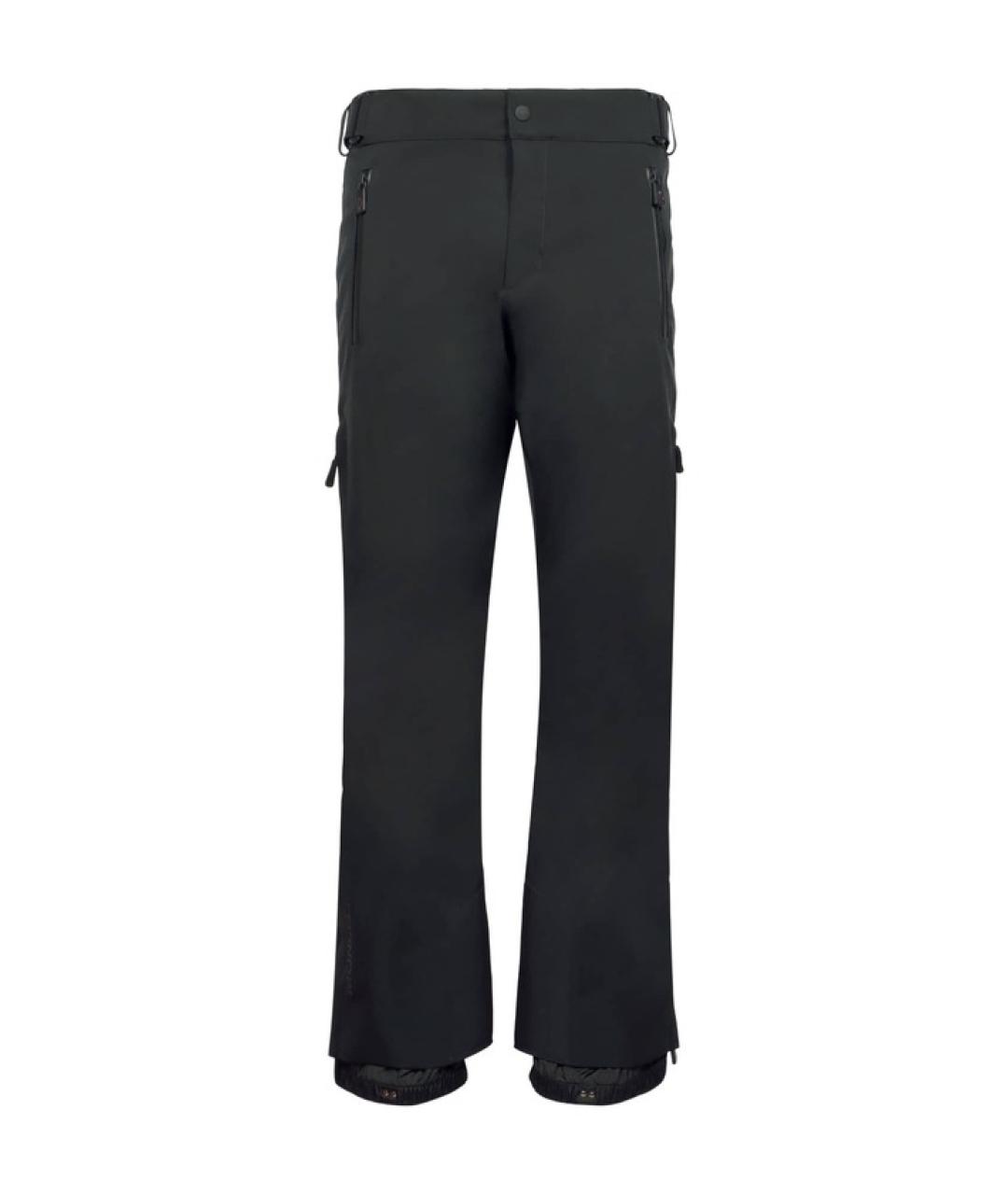 MONCLER Черные полиамидовые повседневные брюки, фото 1