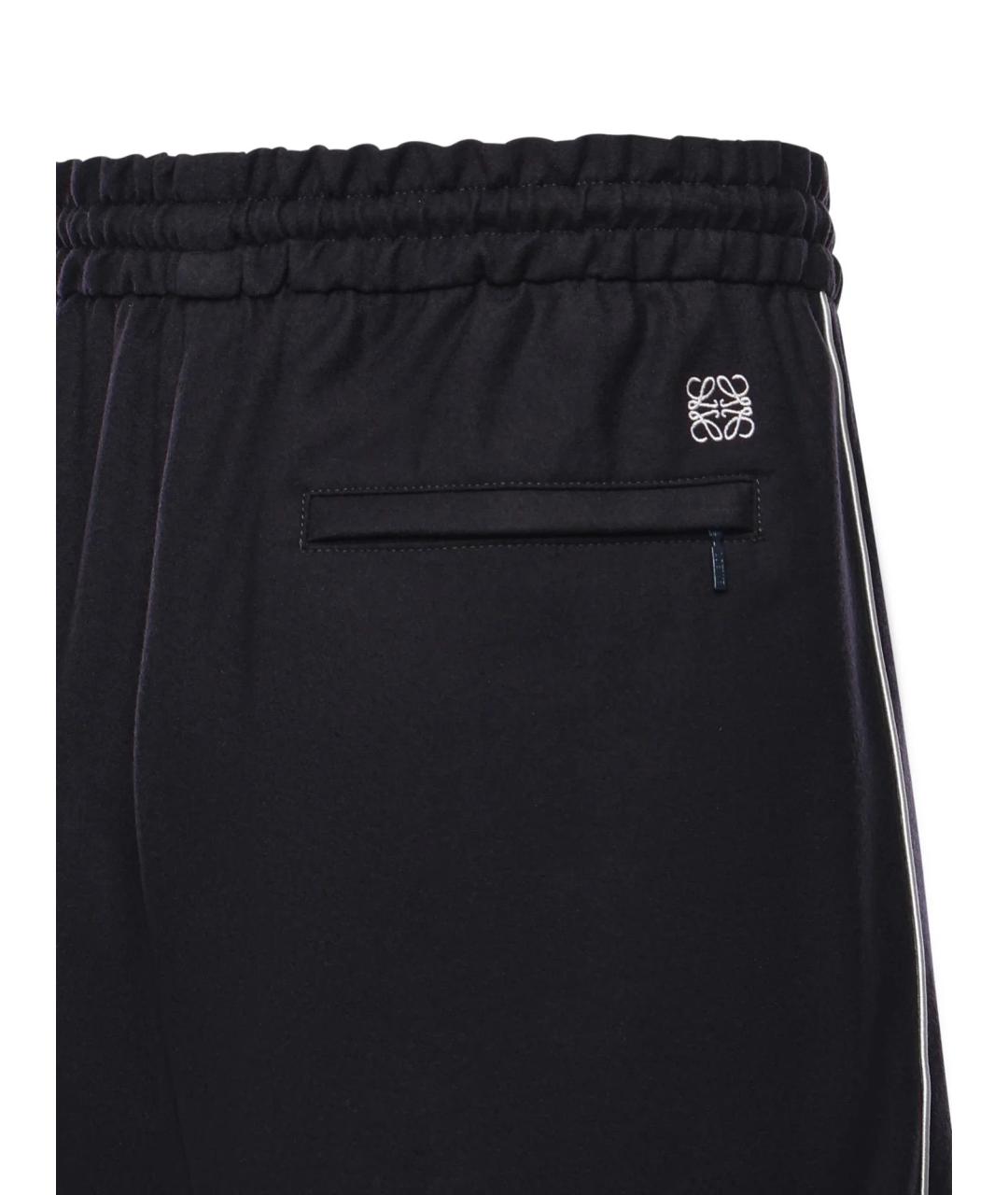 LOEWE Синие шерстяные повседневные брюки, фото 2