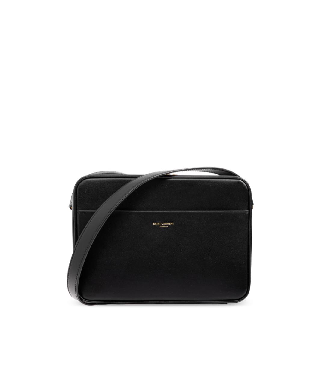 SAINT LAURENT Черная кожаная сумка на плечо, фото 1
