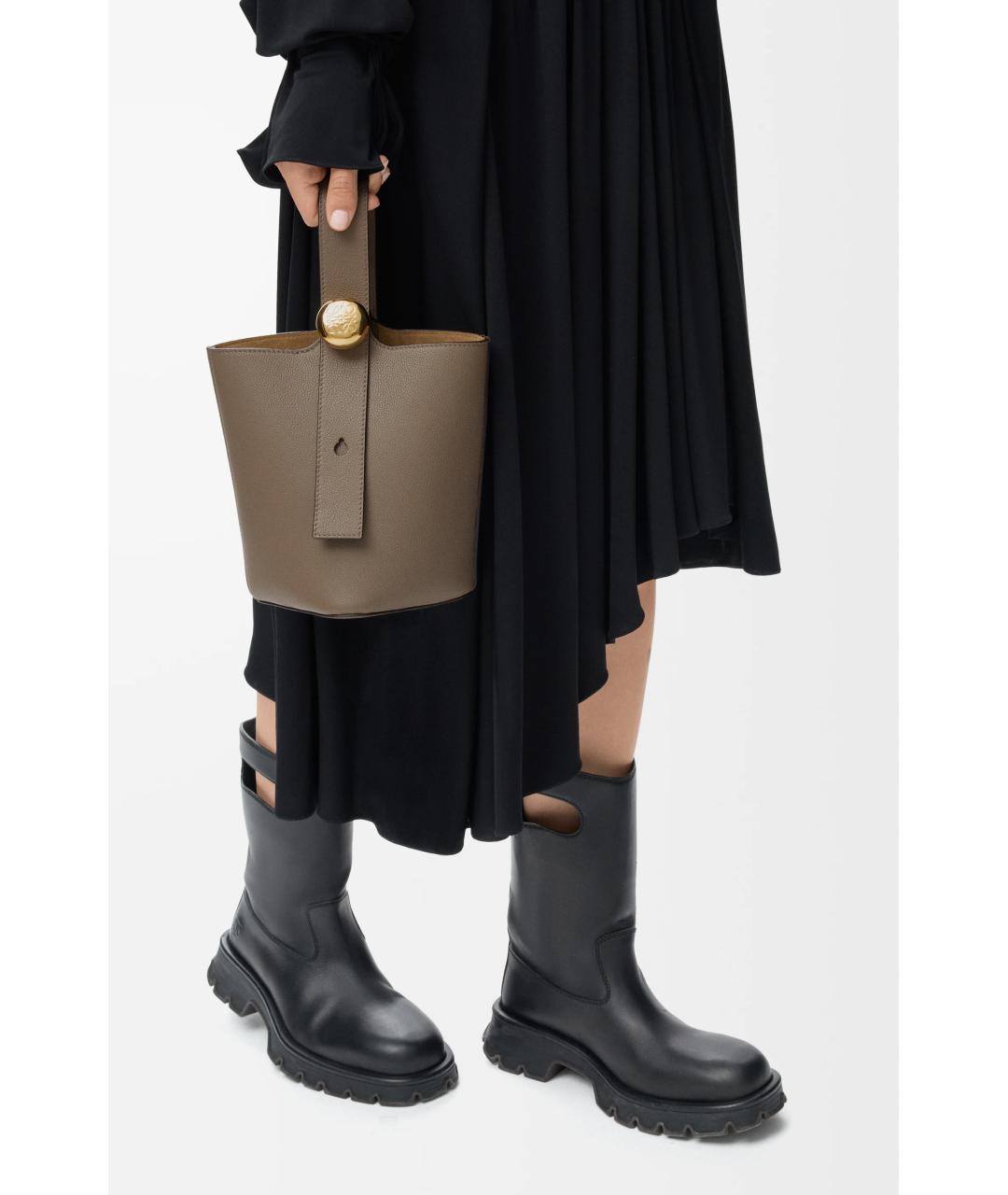 LOEWE Зеленая кожаная сумка через плечо, фото 5