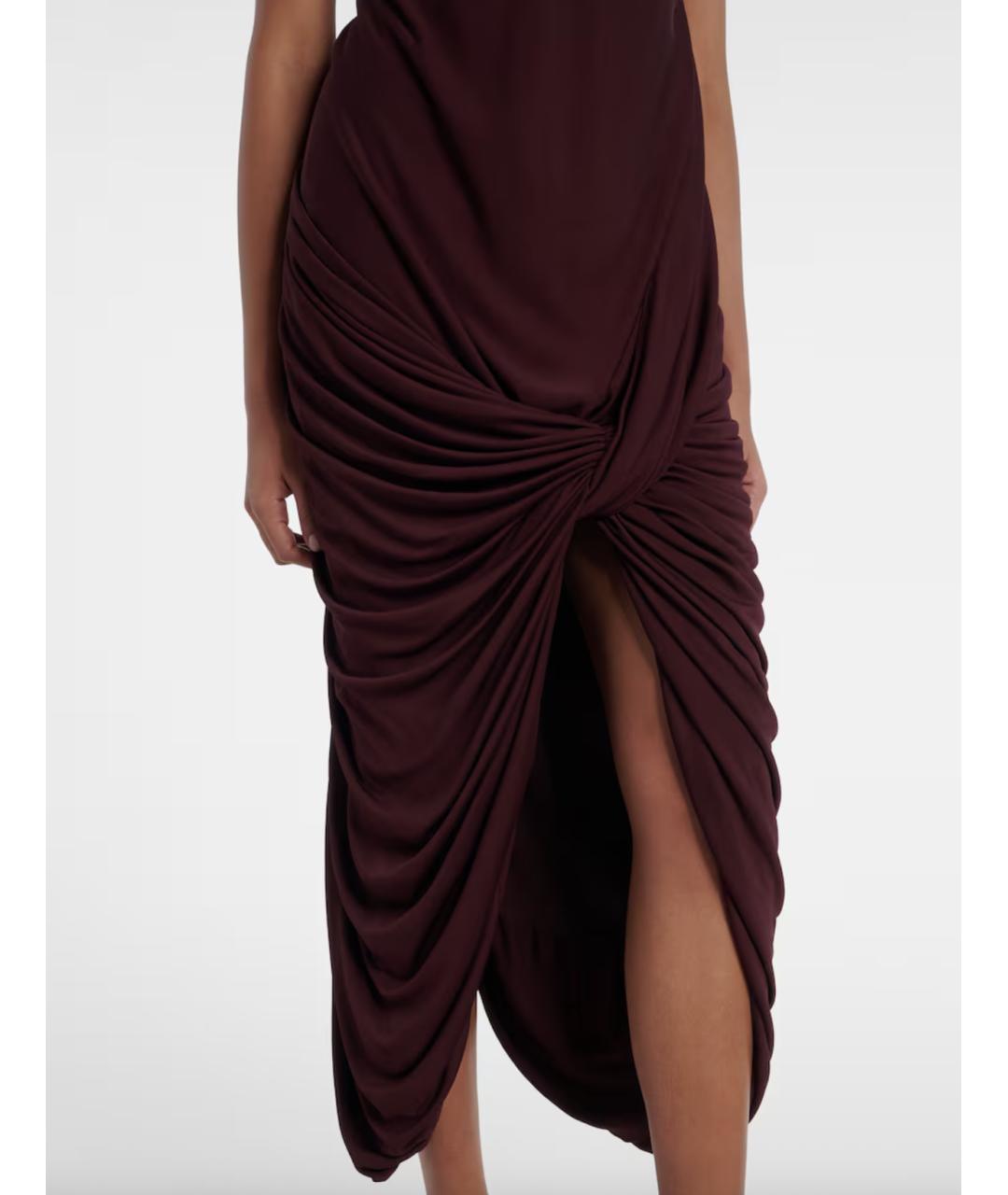 LOEWE Бордовое вискозное повседневное платье, фото 4