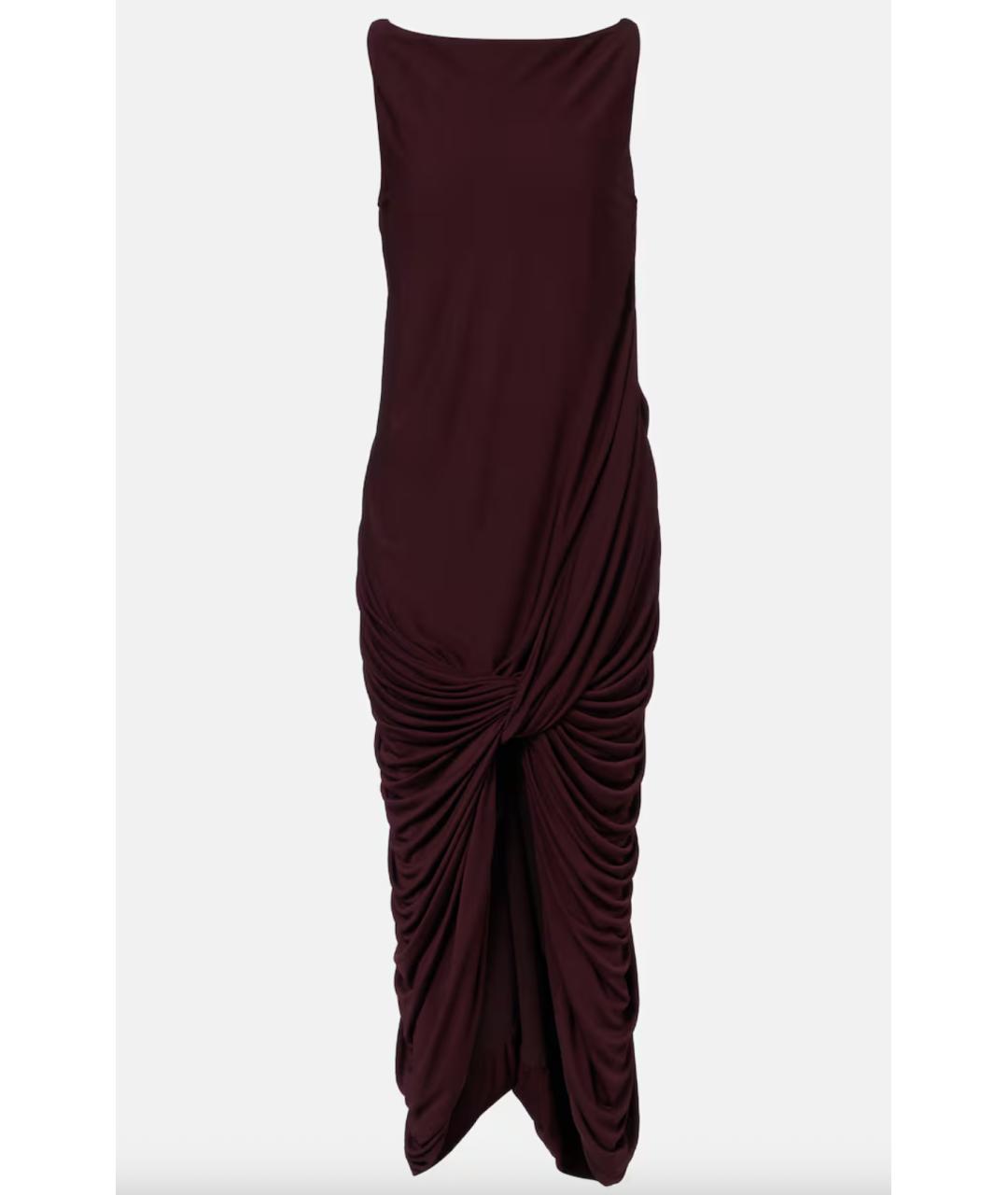 LOEWE Бордовое вискозное повседневное платье, фото 5