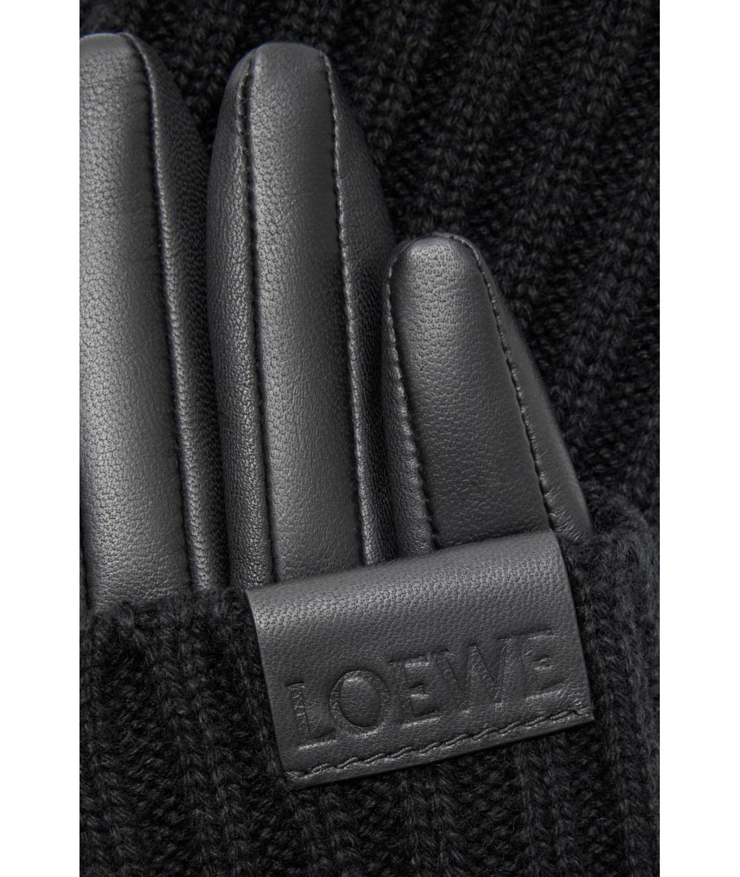 LOEWE Черные кашемировые перчатки, фото 3