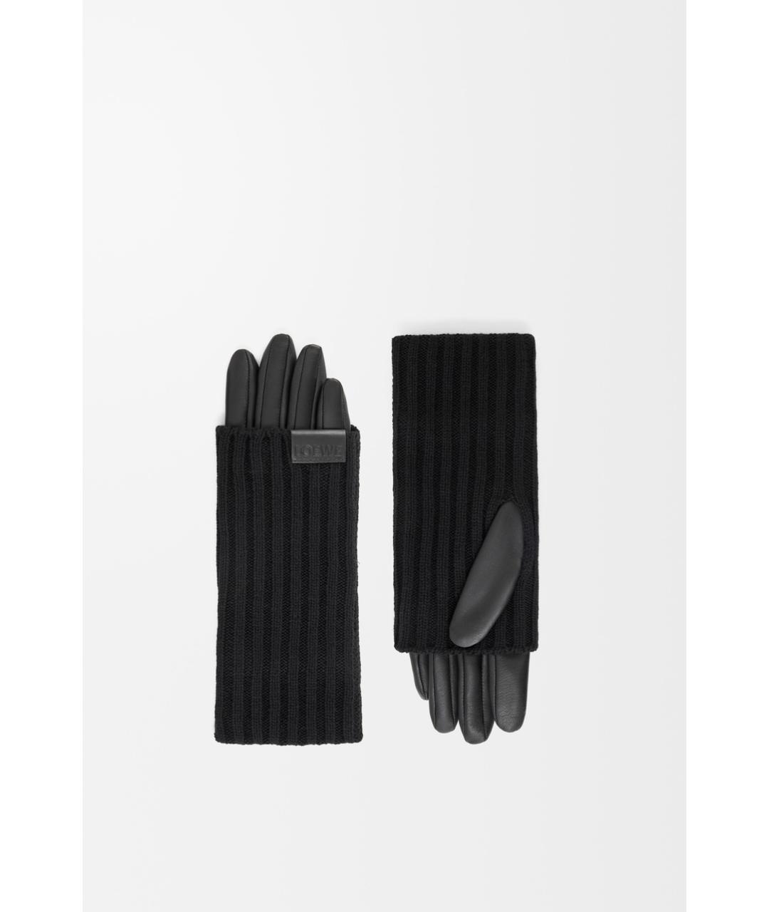 LOEWE Черные кашемировые перчатки, фото 4