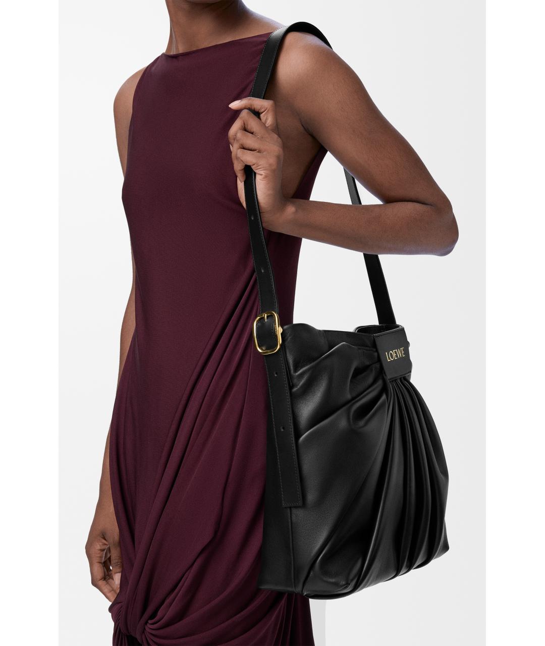 LOEWE Черная кожаная сумка через плечо, фото 3