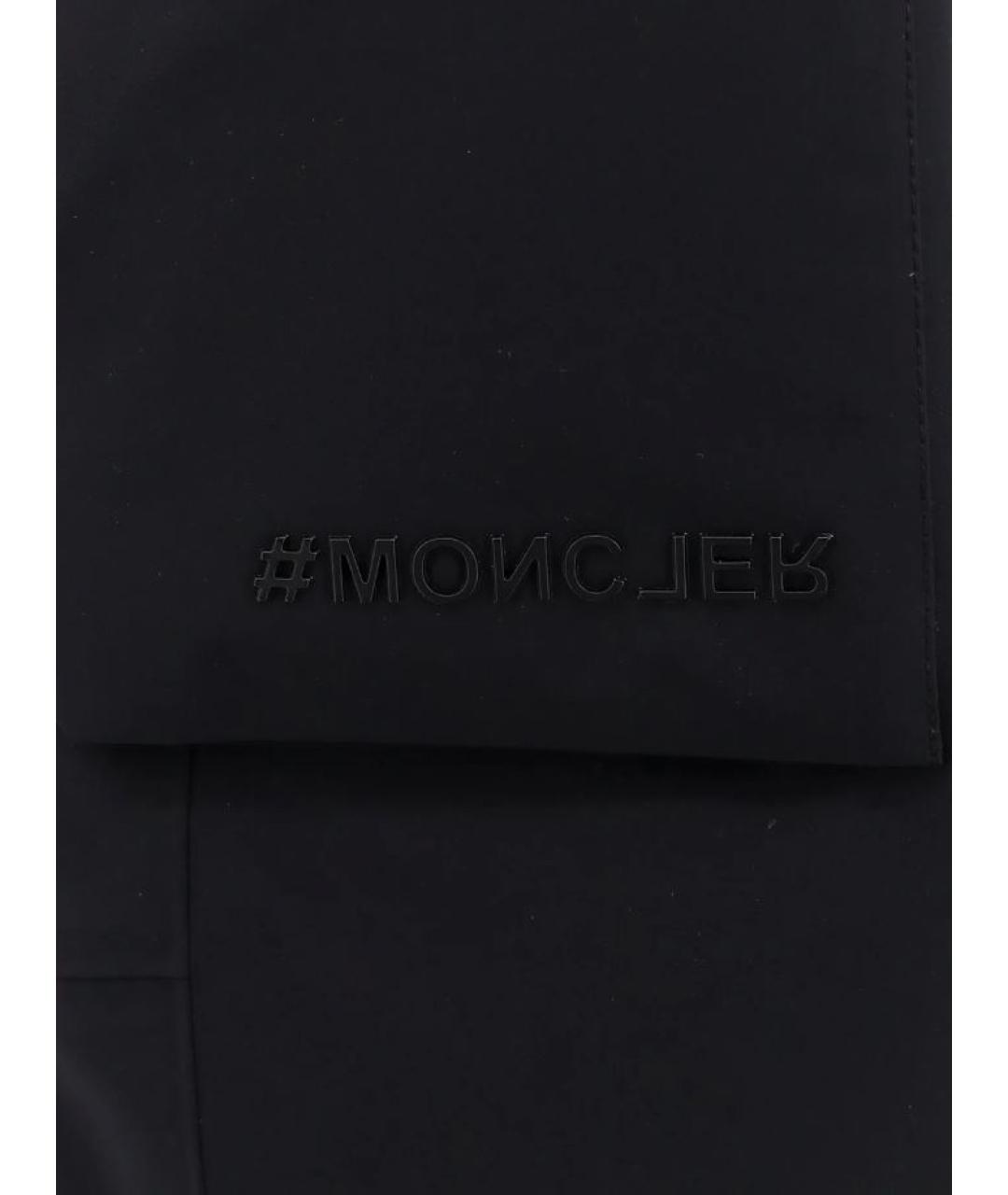 MONCLER Черные полиамидовые повседневные брюки, фото 3