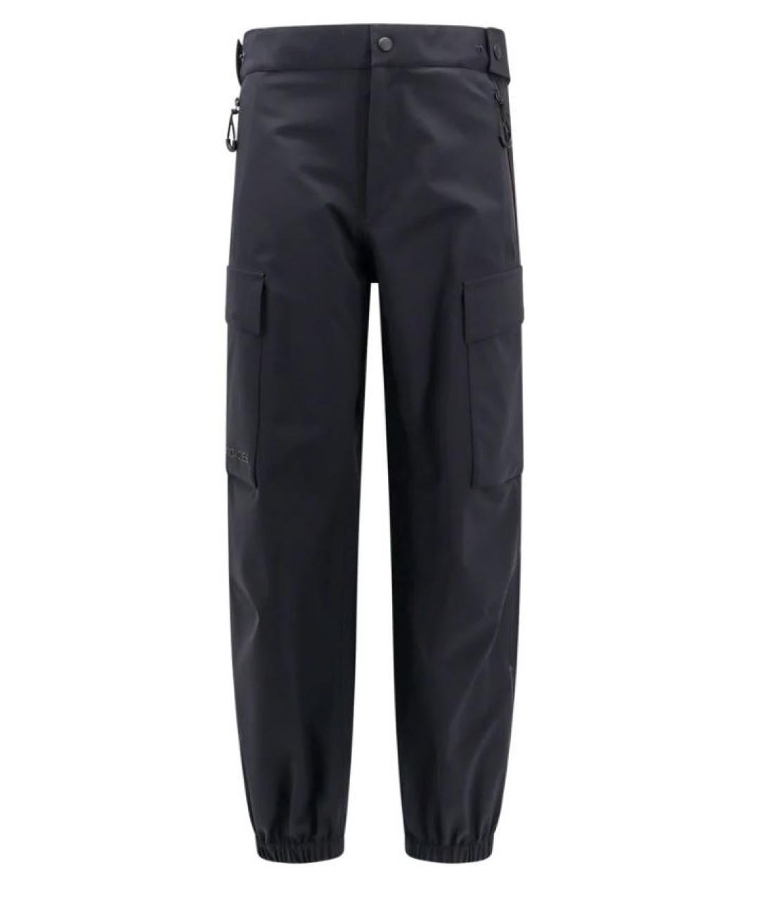 MONCLER Черные полиамидовые повседневные брюки, фото 1