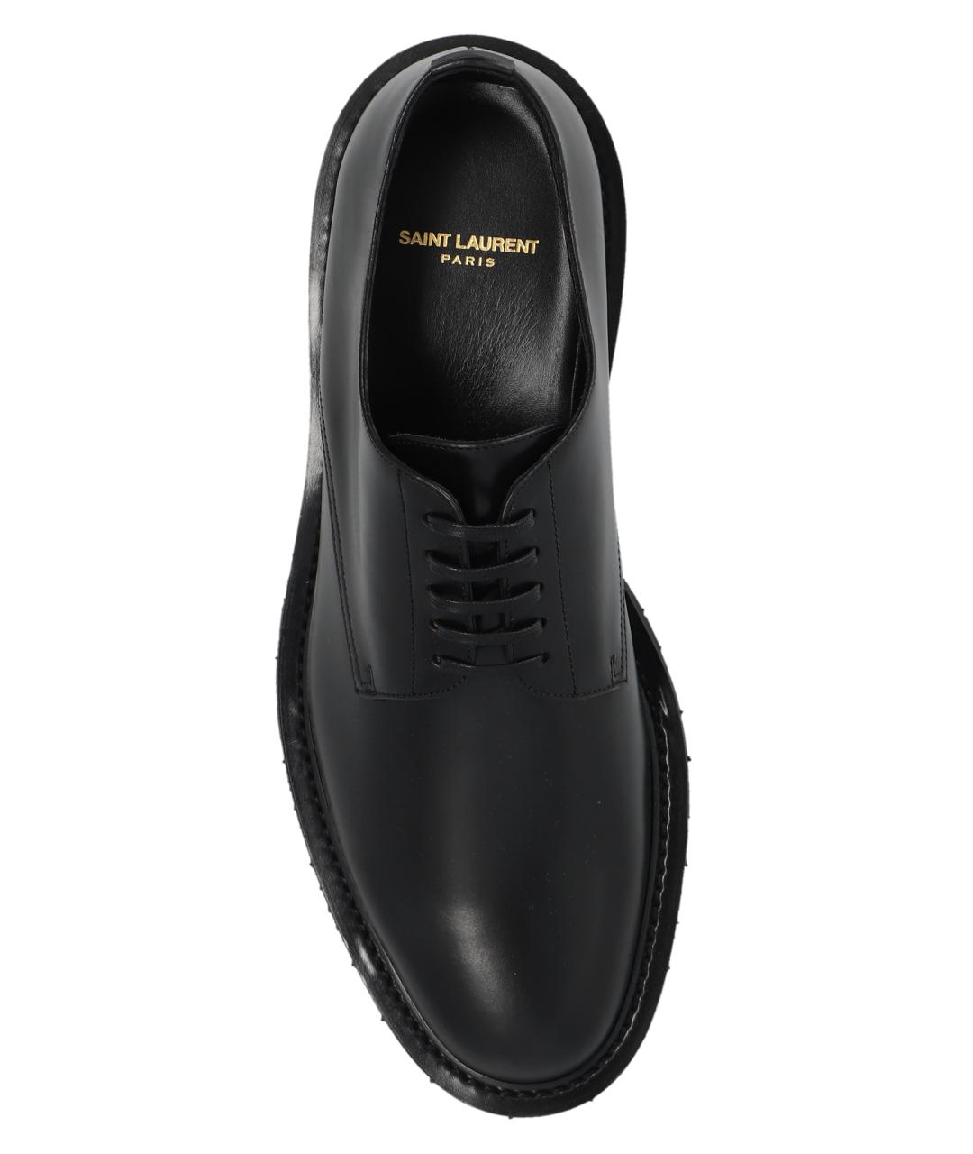 SAINT LAURENT Черные кожаные туфли, фото 6