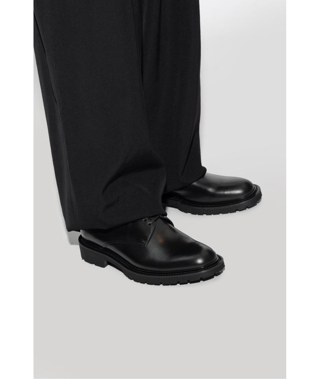 SAINT LAURENT Черные кожаные туфли, фото 2