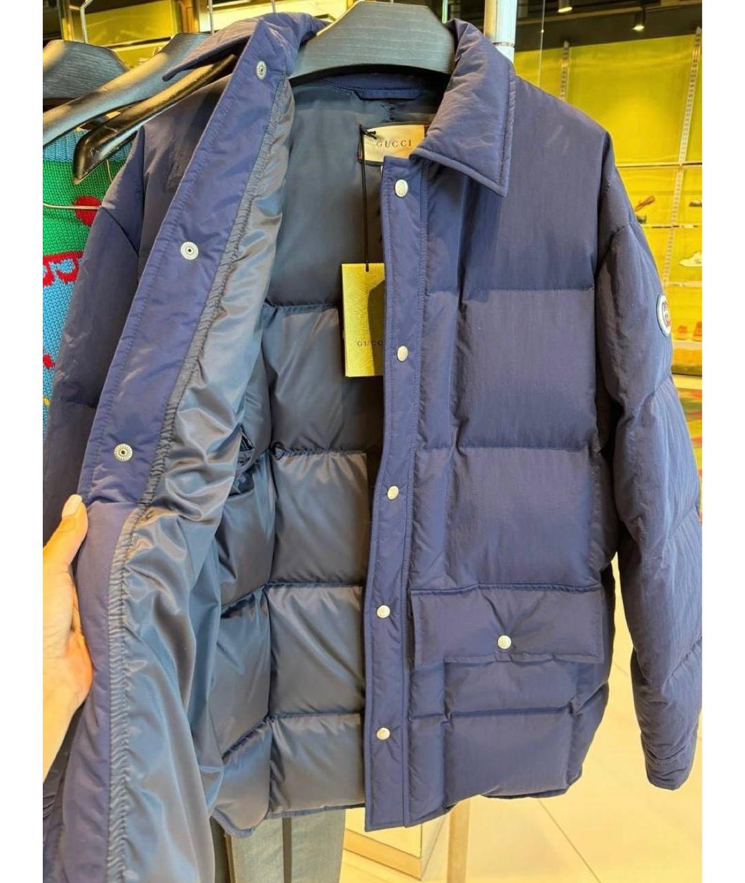 GUCCI Синий полиэстеровый пуховик, фото 3