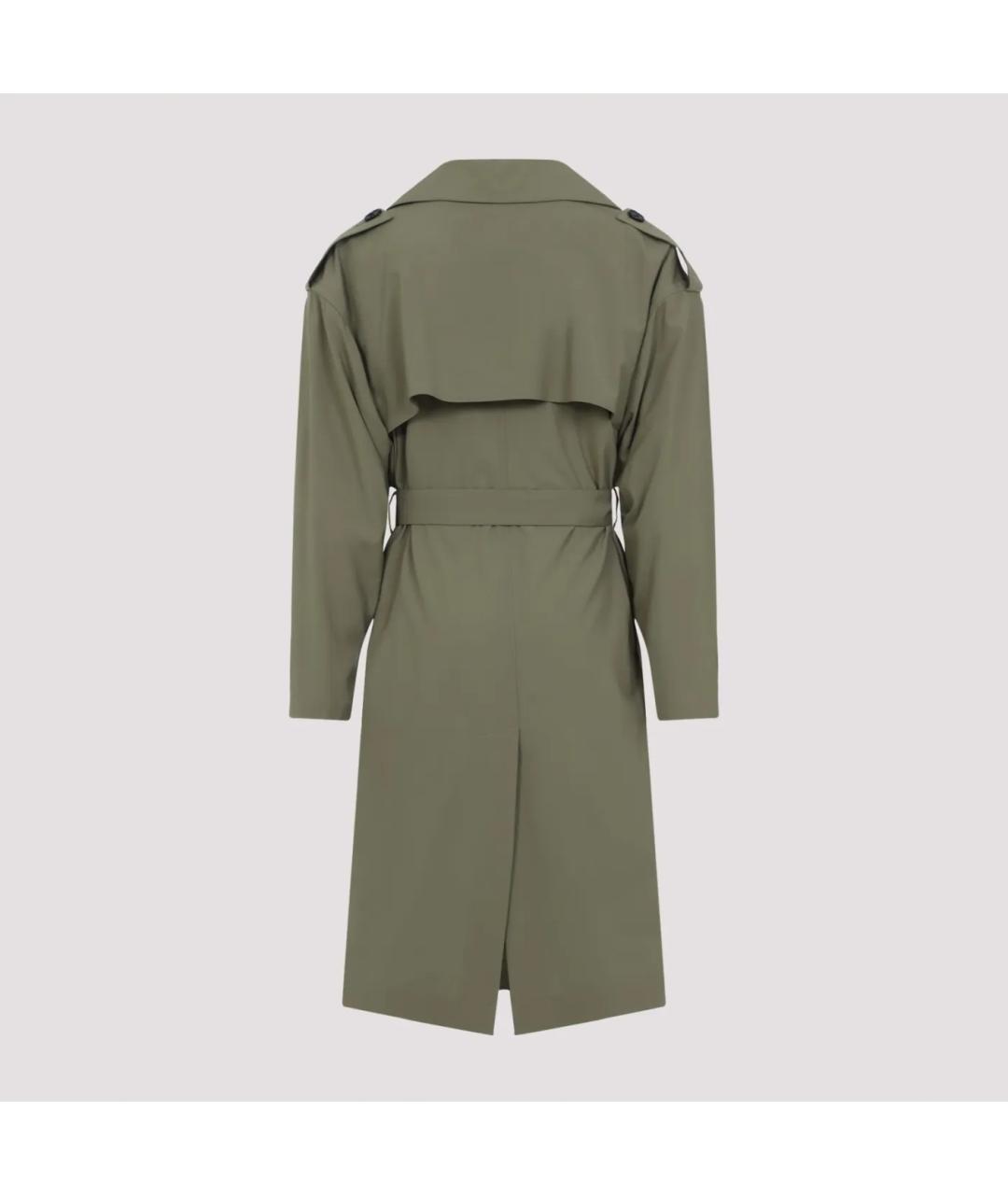 BOTTEGA VENETA Зеленый шерстяной тренч / плащ, фото 4