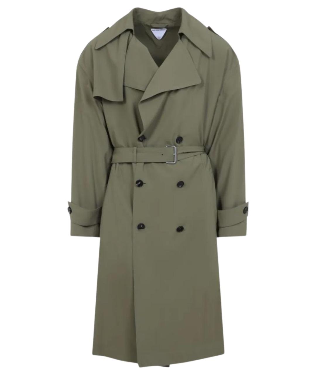 BOTTEGA VENETA Зеленый шерстяной тренч / плащ, фото 1