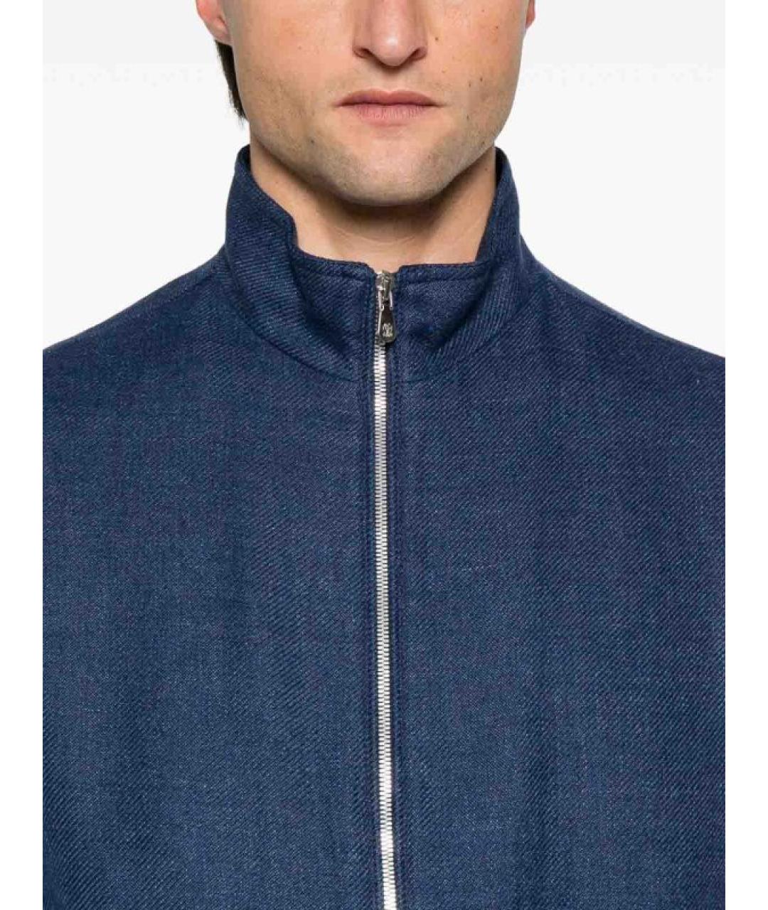 BRUNELLO CUCINELLI Синяя льняная куртка, фото 5