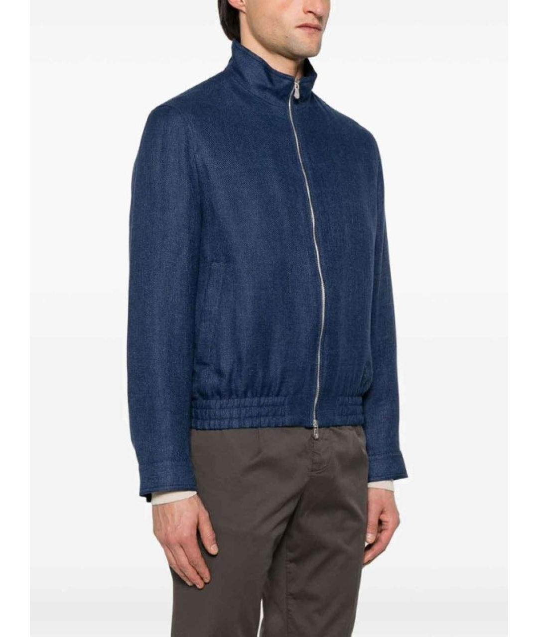 BRUNELLO CUCINELLI Синяя льняная куртка, фото 3