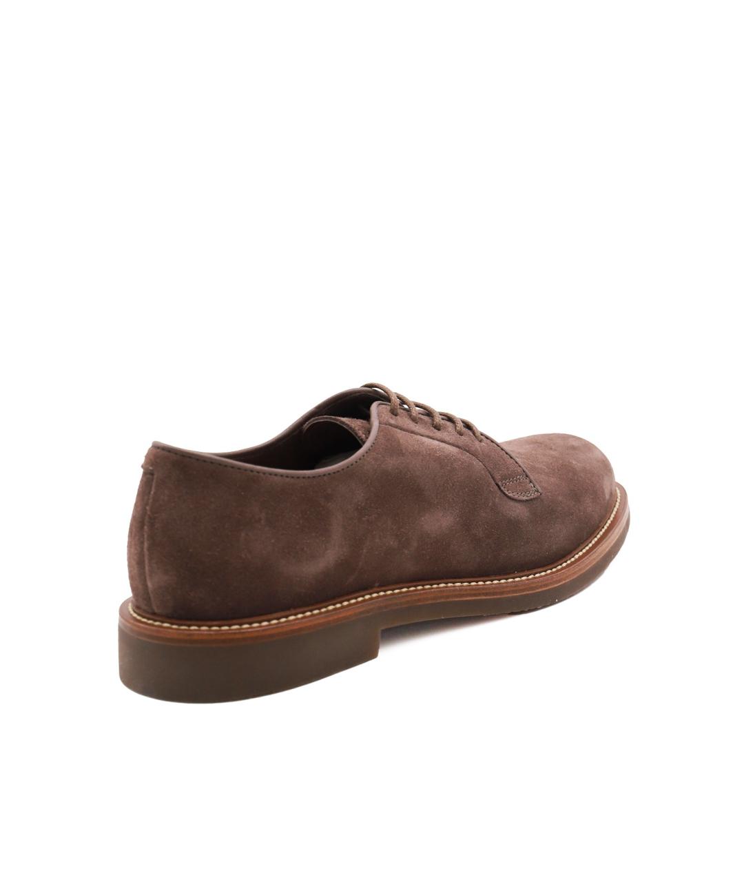 BRUNELLO CUCINELLI Коричневые замшевые низкие ботинки, фото 2