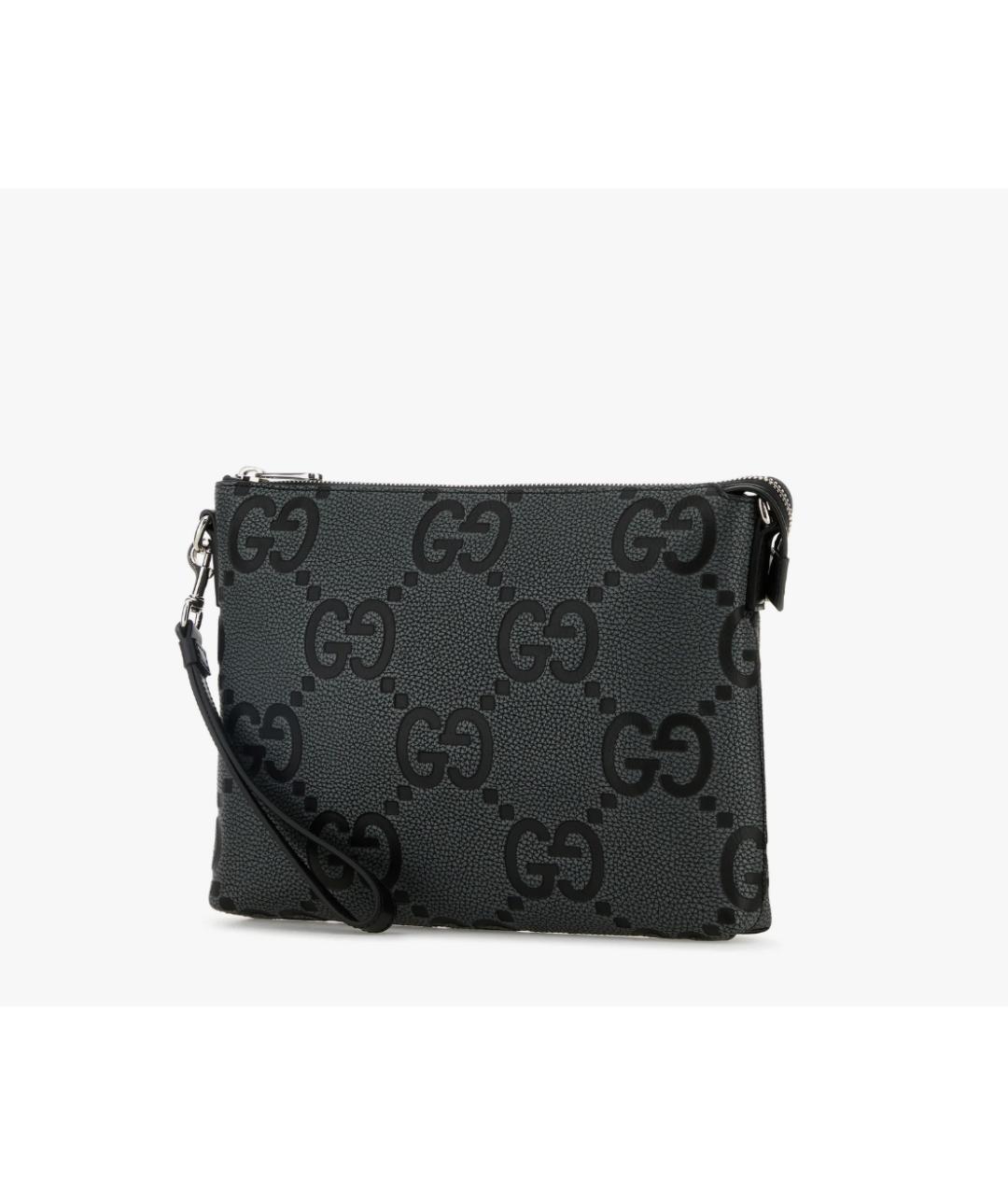 GUCCI Антрацитовая кожаная сумка на плечо, фото 2