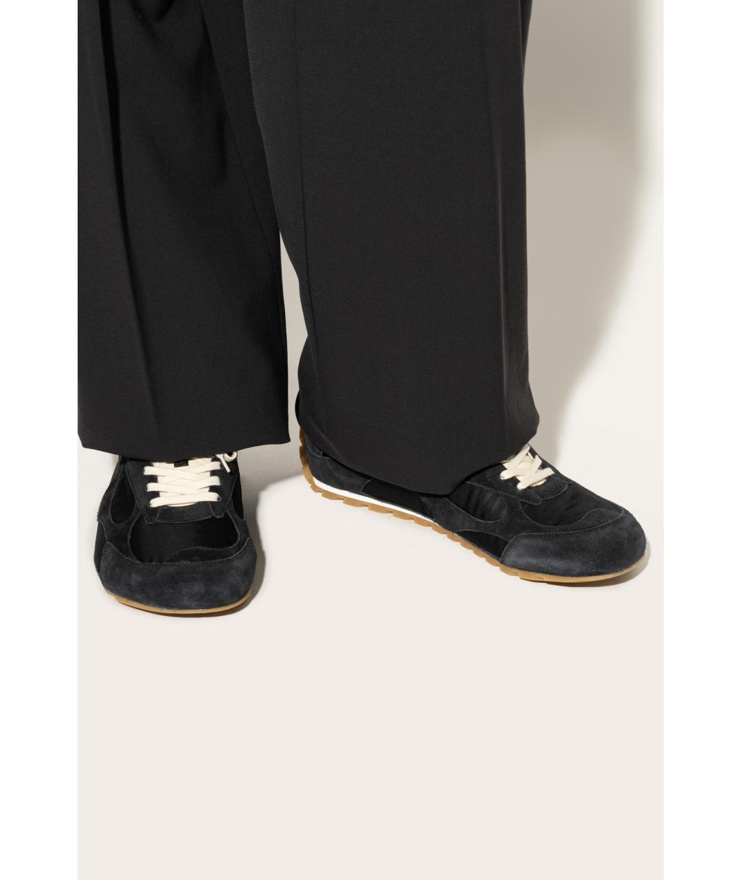 BOTTEGA VENETA Черные замшевые низкие кроссовки / кеды, фото 2
