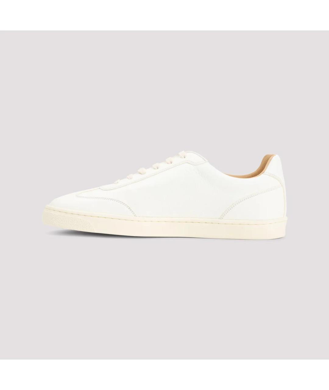 BRUNELLO CUCINELLI Бежевые кожаные низкие кроссовки / кеды, фото 2