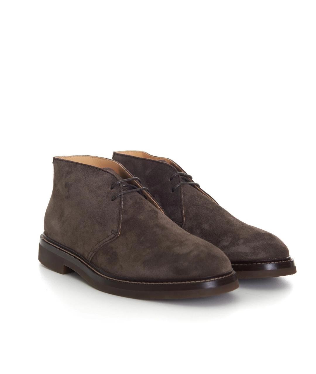 BRUNELLO CUCINELLI Коричневые замшевые туфли, фото 3