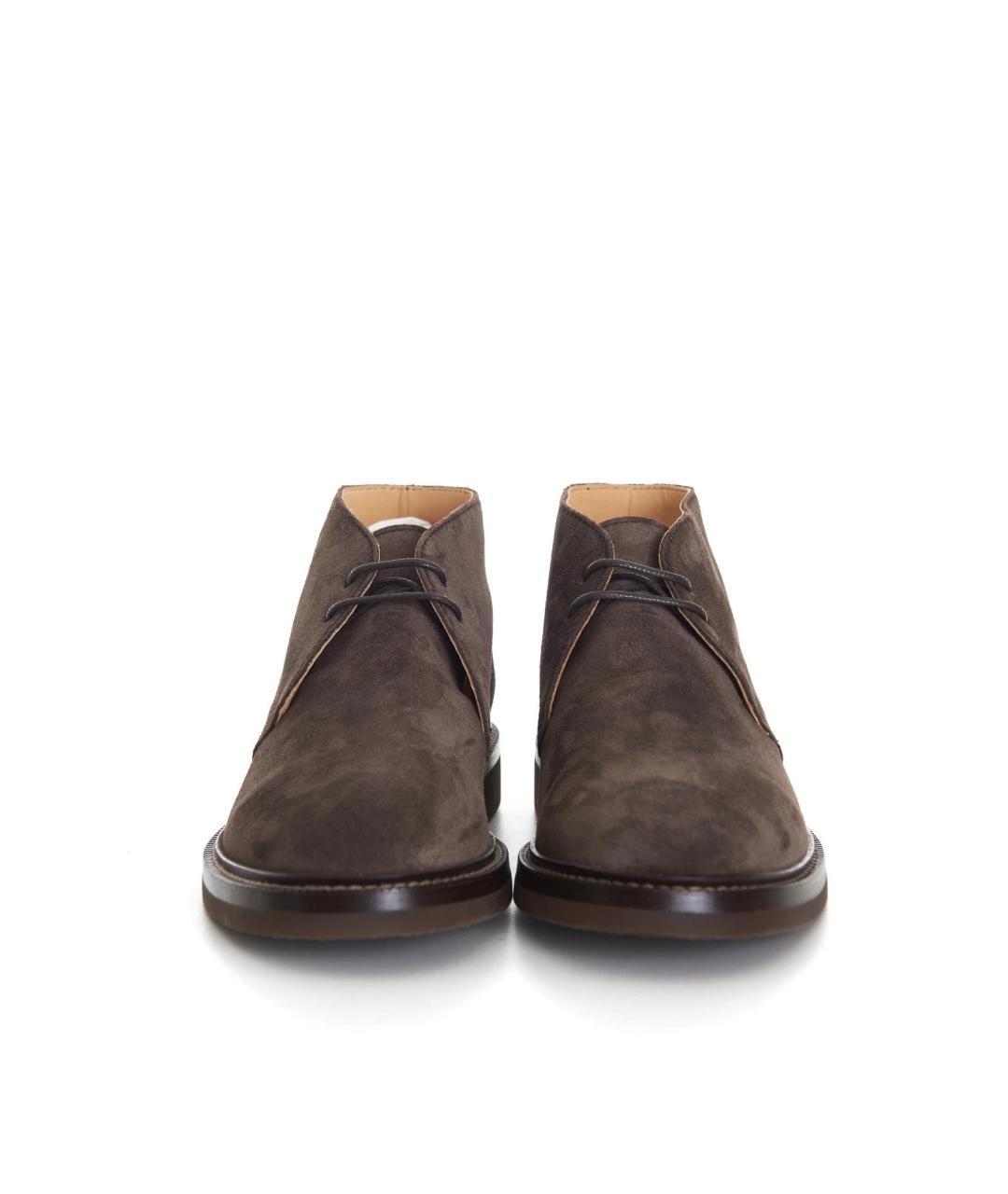 BRUNELLO CUCINELLI Коричневые замшевые туфли, фото 2