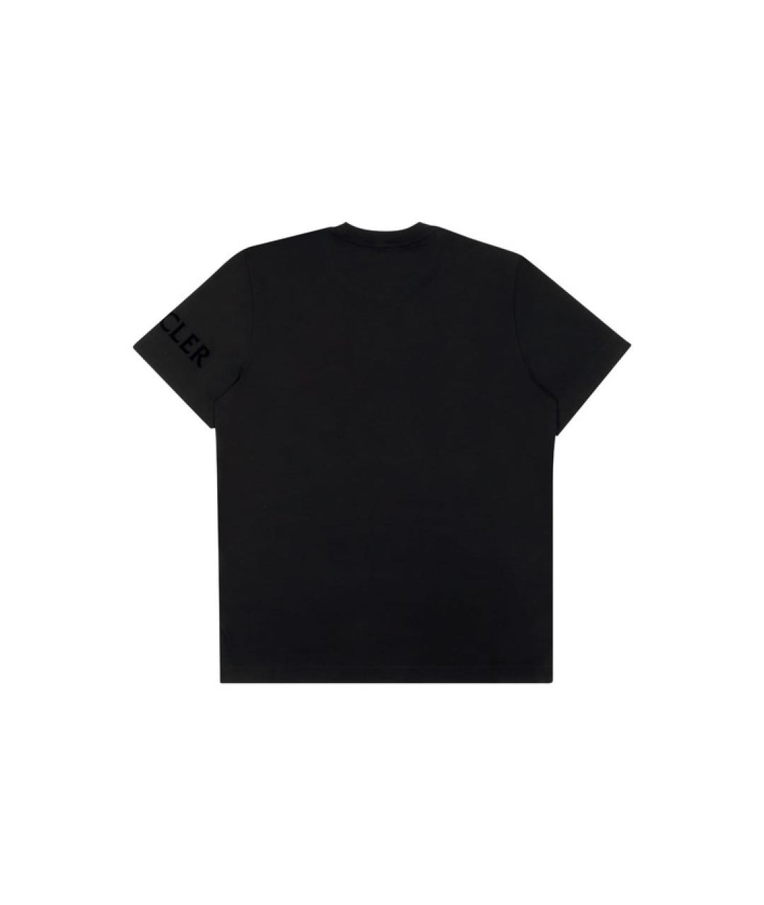 MONCLER Черная хлопковая футболка, фото 2