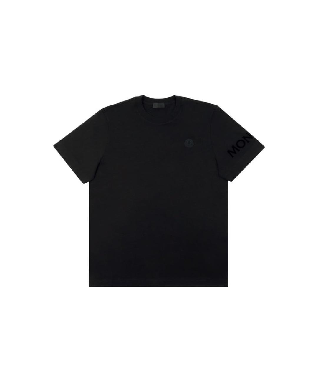 MONCLER Черная хлопковая футболка, фото 1