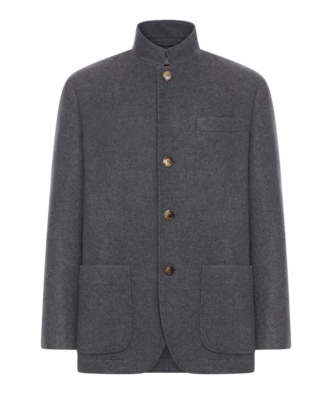 BRUNELLO CUCINELLI Серое кашемировое пальто, фото 1