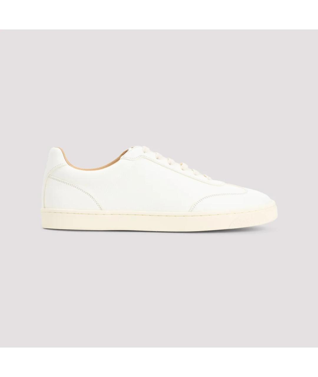 BRUNELLO CUCINELLI Бежевые кожаные низкие кроссовки / кеды, фото 4