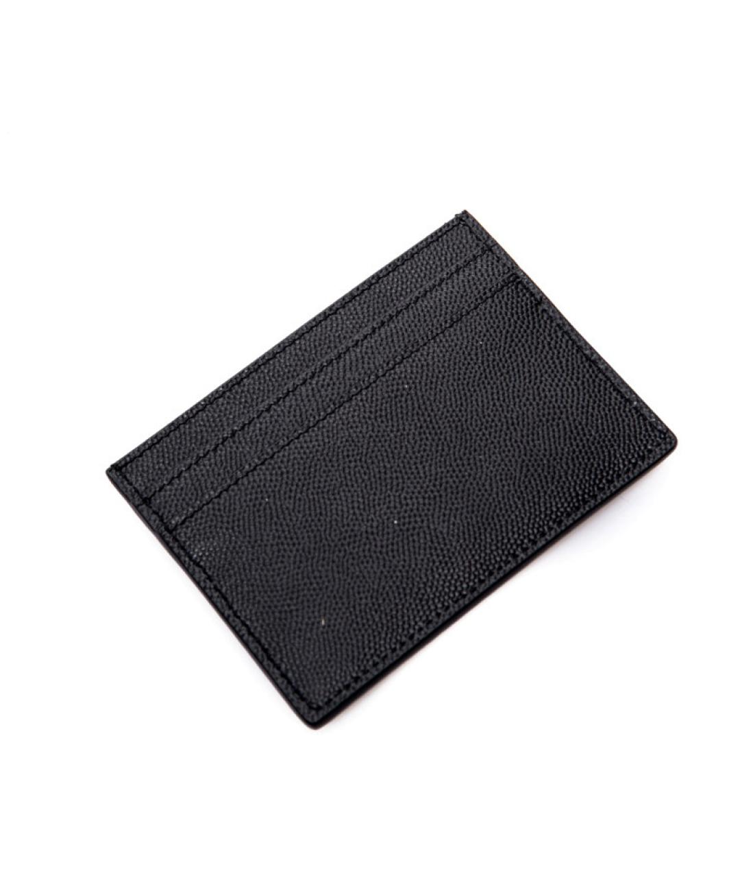 SAINT LAURENT Черный кожаный кардхолдер, фото 2