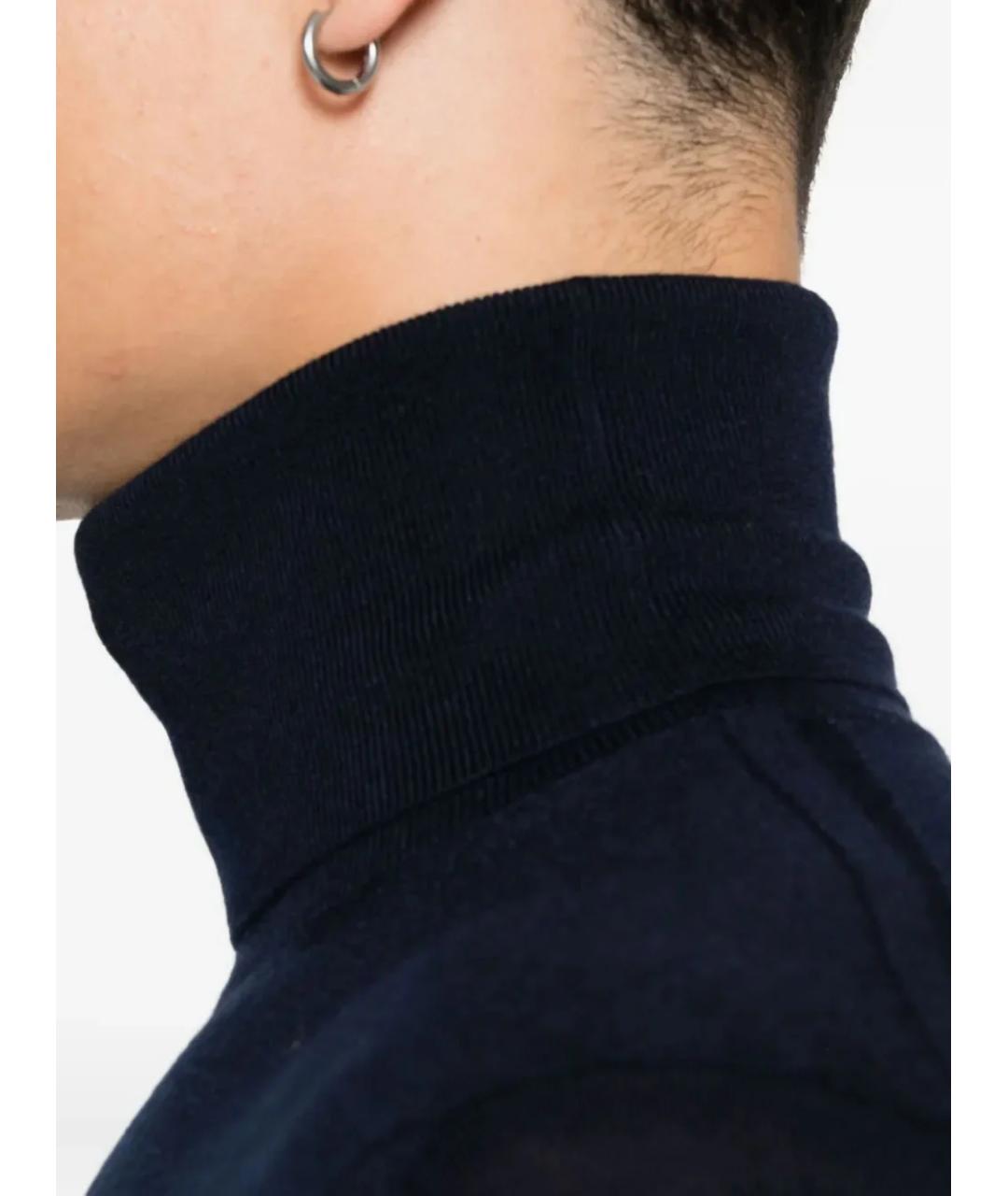 SAINT LAURENT Темно-синяя шерстяная водолазка, фото 4