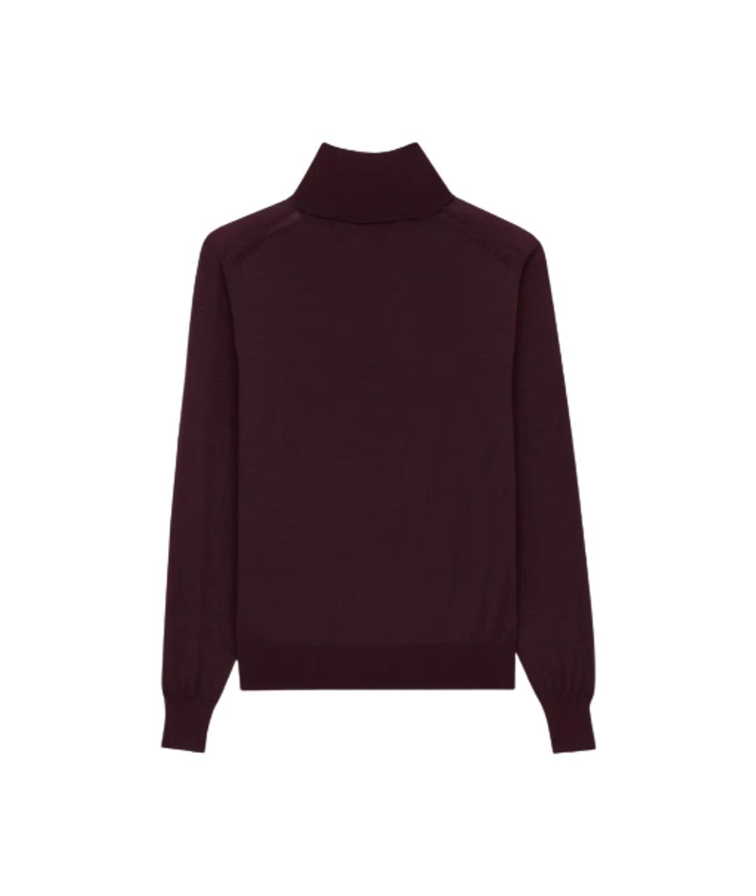 SAINT LAURENT Бордовый шерстяной джемпер / свитер, фото 2