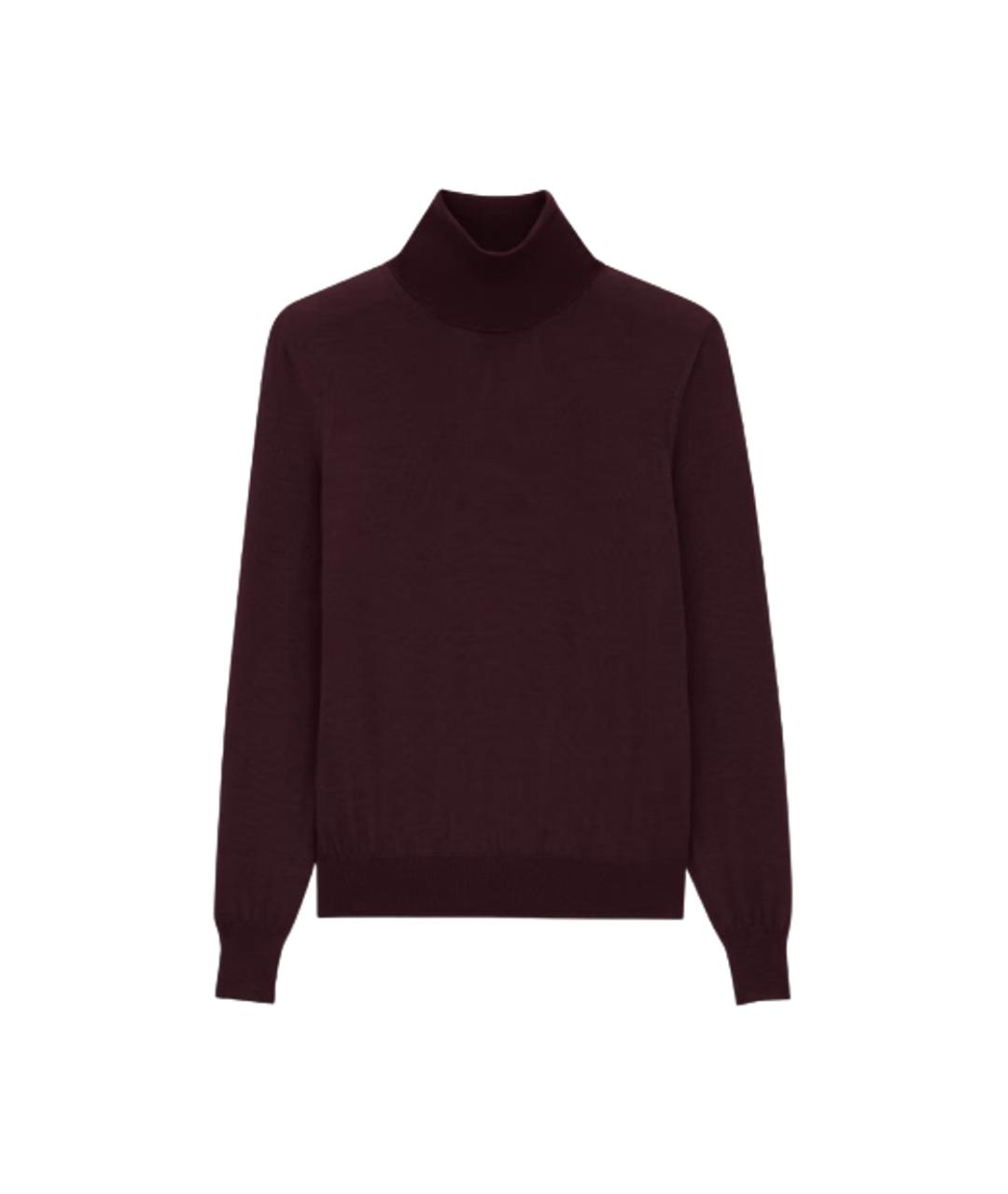 SAINT LAURENT Бордовый шерстяной джемпер / свитер, фото 1