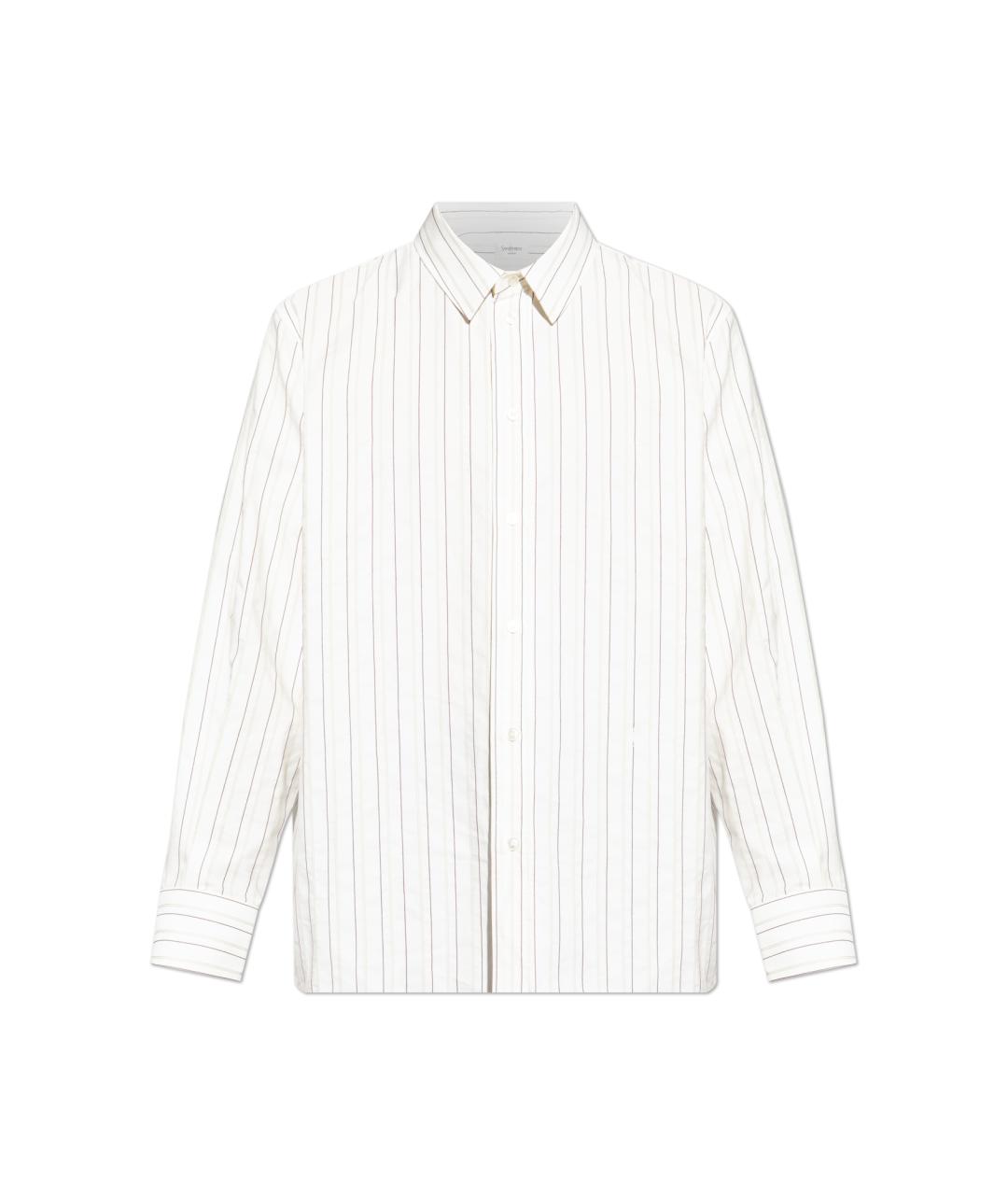 SAINT LAURENT Белая хлопковая классическая рубашка, фото 1