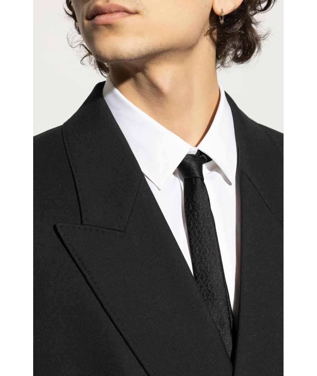 SAINT LAURENT Черный шелковый галстук, фото 2