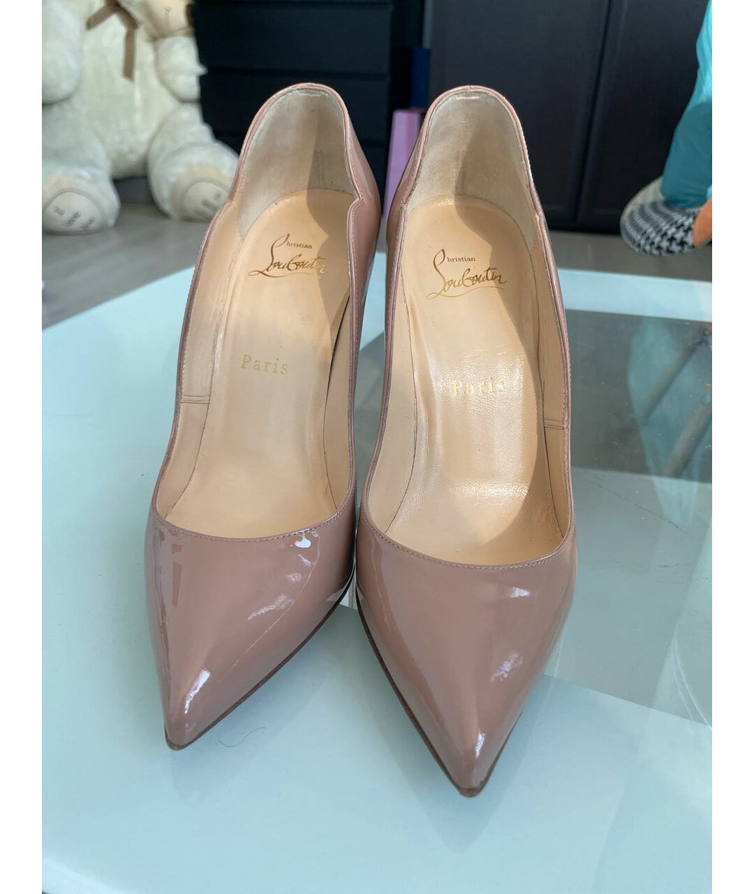 CHRISTIAN LOUBOUTIN Бежевые кожаные туфли, фото 2