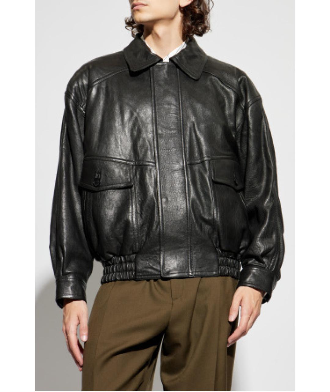 SAINT LAURENT Черная кожаная куртка, фото 3