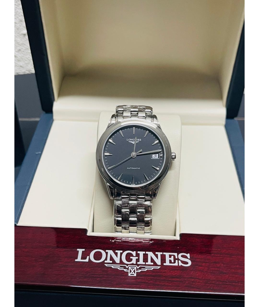 LONGINES Черные металлические часы, фото 3