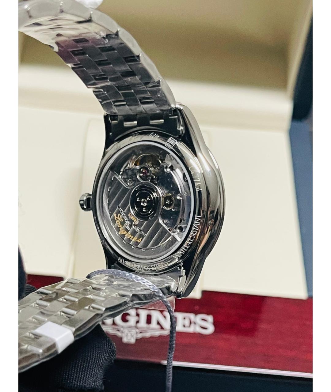 LONGINES Черные металлические часы, фото 7