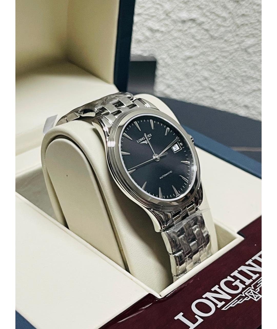 LONGINES Черные металлические часы, фото 4